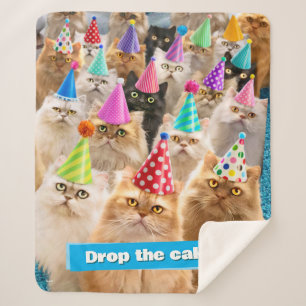 Kattenfeestje Sherpa Deken