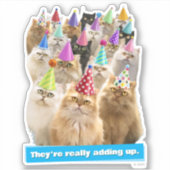 Kattenfeestje Sticker (Voorkant)