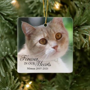 Kattenfoto 'Altijd in onze harten' Keramisch Ornament