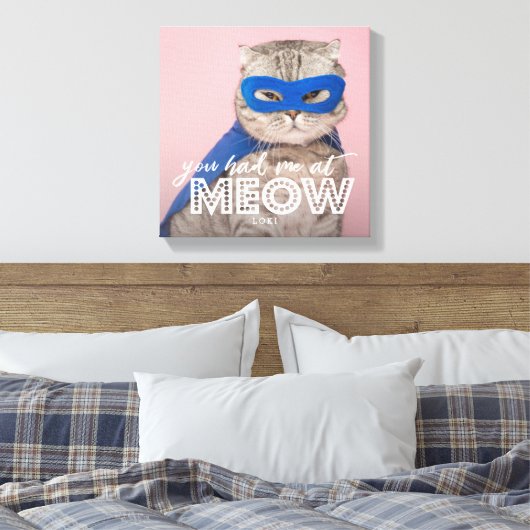 Kattenfoto | Je had me bij MEOW Custom Canvas Afdruk (Insitu (Slaapkamer))