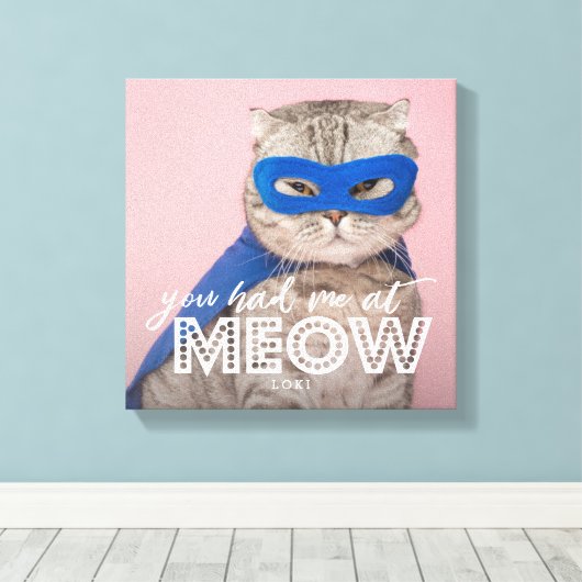 Kattenfoto | Je had me bij MEOW Custom Canvas Afdruk (Insitu (Houten vloer))