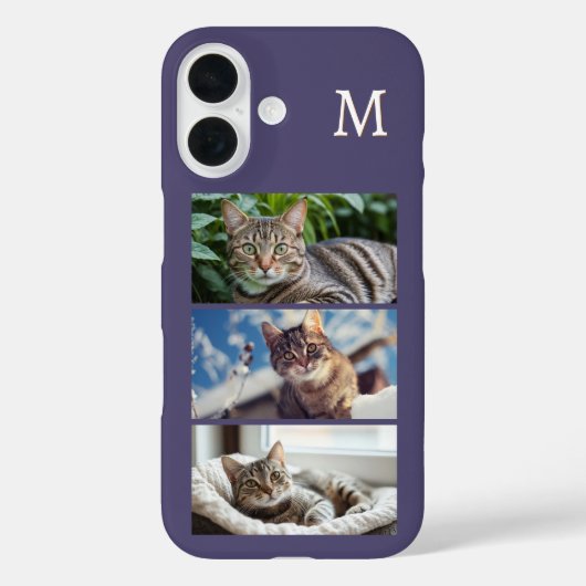 Kattenfotogalerij Pet Lover Violet Monogrammed Case-Mate iPhone Case (Achterkant)