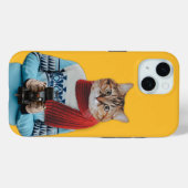 Kattenfotograaf in  trui Quirky Case-Mate iPhone Case (Achterkant (horizontaal))