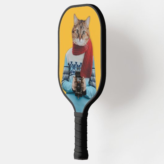 Kattenfotograaf in  trui Quirky Pickleball Paddle (Links)