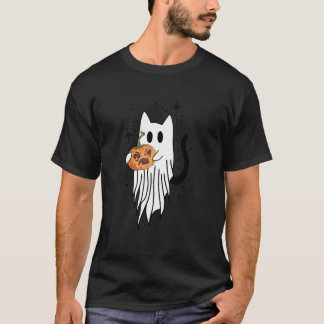 Kattengeest Pompoen Halloween Stijl Voor Kat T-shirt