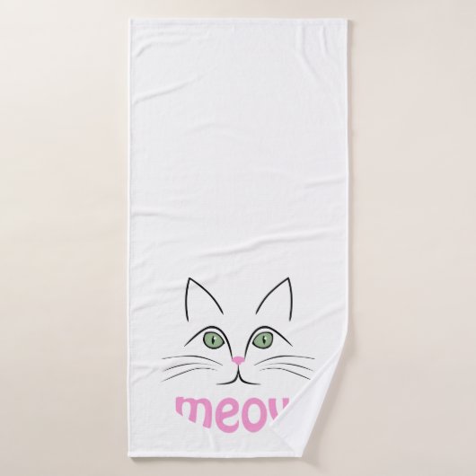 Kattengezicht Badhanddoek (Badhanddoek)