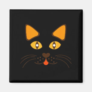 Kattengezicht Hoofd Grappig Schattig Halloween Kos Magneet