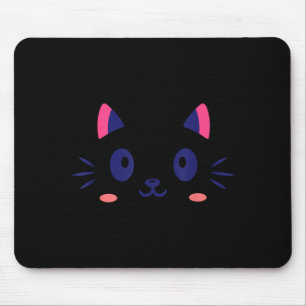Kattengezicht hoofd kitten schattig Halloween kost Muismat