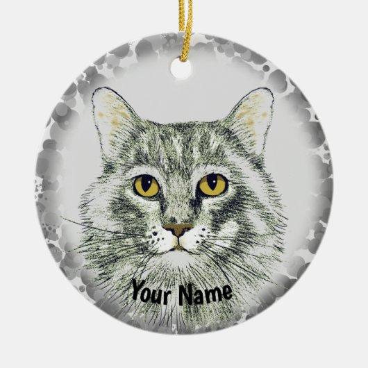 kattengezicht keramisch ornament (Voorkant)