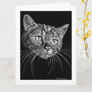 Kattengezicht krabbord tekenkaart   kaart