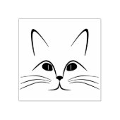kattengezicht, kunststempel 	rubberstempel (Afrduk)