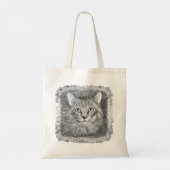 Kattengezicht schets tote bag (Achterkant)