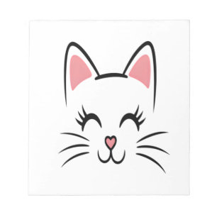 Kattengezicht Snorrenprint Liefde Halloween Notitieblok