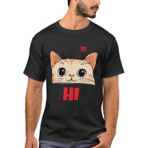 Kattengezicht T-shirt met Korte Mouwen | Unisex Zw