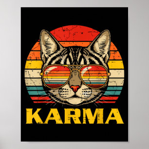 Kattengezicht Zonnebril Karma Grappige Kitten Kat Poster