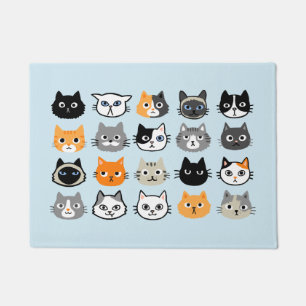 Kattengezichtjes Schattige, grappige en geïrrite Deurmat