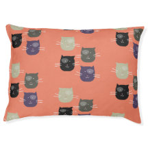 Kattengezichtpatroon Elke Kleur Huisdierbed