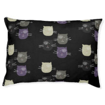 Kattengezichtpatroon Elke Kleur Huisdierbed