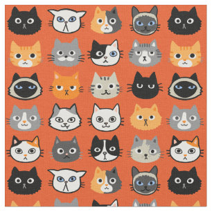 Kattengezichtspatroon   Cool Kitty Cat Lover's Fab Stof