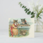 kattengezin briefkaart (Staand voorkant)