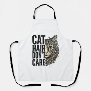 Kattenhaar maakt niet uit Vintage graveer cat shir Schort