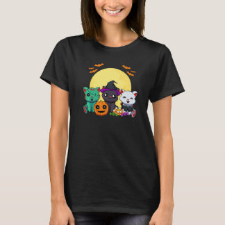 Kattenheks Zombie Vampier Lui Halloween Kostuum Cu T-shirt