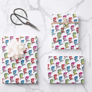 Kattenhoed Kleurrijk Hoed Patroon Inpakpapier Vel