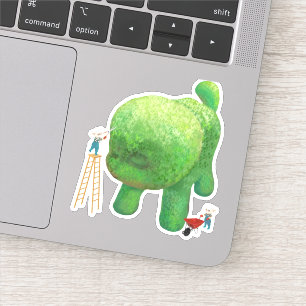 Kattenhoveniers en Groene Dierlijke Struik Sticker