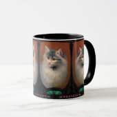 kattenillustratie art nouveau elegant mok (Voorkant rechts)