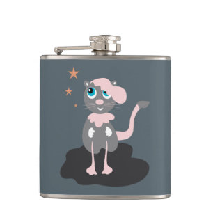 Kattenillustratie voor kinderen Cute Cartoon Kitty Heupfles