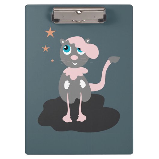 Kattenillustratie voor kinderen Cute Cartoon Kitty Klembord (Voorkant)
