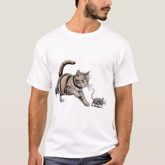 Kattenjacht op Muis Grappige Dierenjacht T-Shirt
