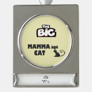 Kattenkaarten zwart-wit ontwerp verzilverd banner ornament