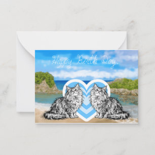 Kattenkaartje voor mama. notitiekaartje