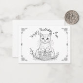 Kattenkaartje voor mama. notitiekaartje (Voorkant / Achterkant in situ)