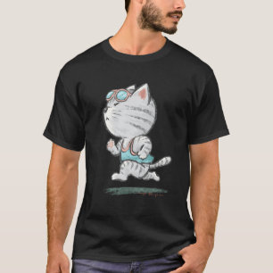 Kattenkat Rennende Kitten Huisdier Grappig Dier Re T-shirt