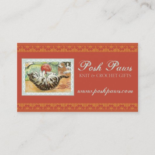  kattenkatje dat garen breit visitekaartje (Voorkant)