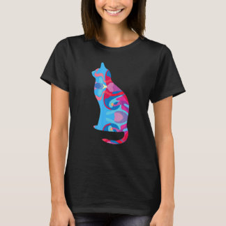 Kattenkatten Kat kleurig grafisch T-shirt