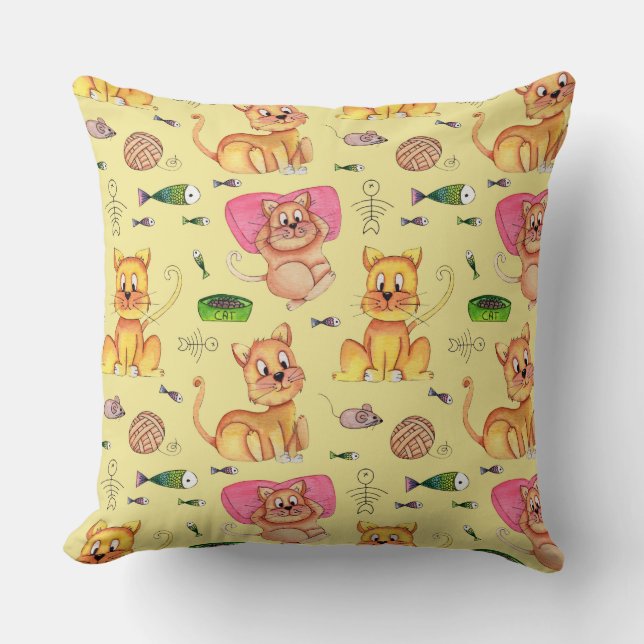 kattenkattendeeg van de viskuit kussen (Voorkant)