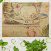  kattenkattenhuisje, stijlvolle kattenretro theedoek (Gevouwen)