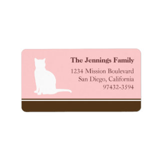 kattenkattenvoer, silhouette roze retour of mailin etiket