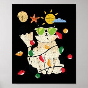 Kattenkerst in juli Cool Kitten Huisdier Zomer Tro Poster