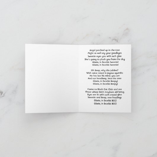 Kattenkerst Kaart "Gloria in Excelsis BCC" (Binnen)