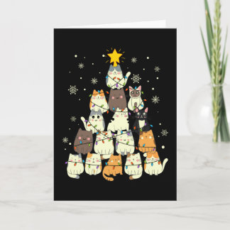Kattenkerstboom Cadeau, Kattenliefhebbers Decorati Kaart