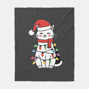 Kattenkerstboom Kerstmis (7) Fleece Deken