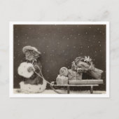 Kattenkerstinkopen zwart-wit briefkaart (Voorkant)