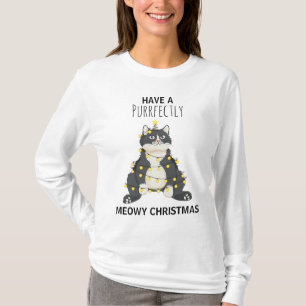 Kattenkerstmis Tuxedo Kat Punt -  Dierlijke Winter T-shirt