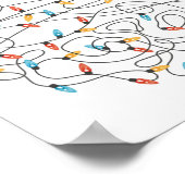 Kattenkerstverlichting - Grappige kerst Poster (Hoek)