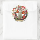 Kattenkitten stijl bloemen sticker (Tas)