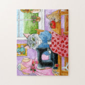 Kattenkleding ontwerper naaigarij puzzel puzzel (Verticaal)